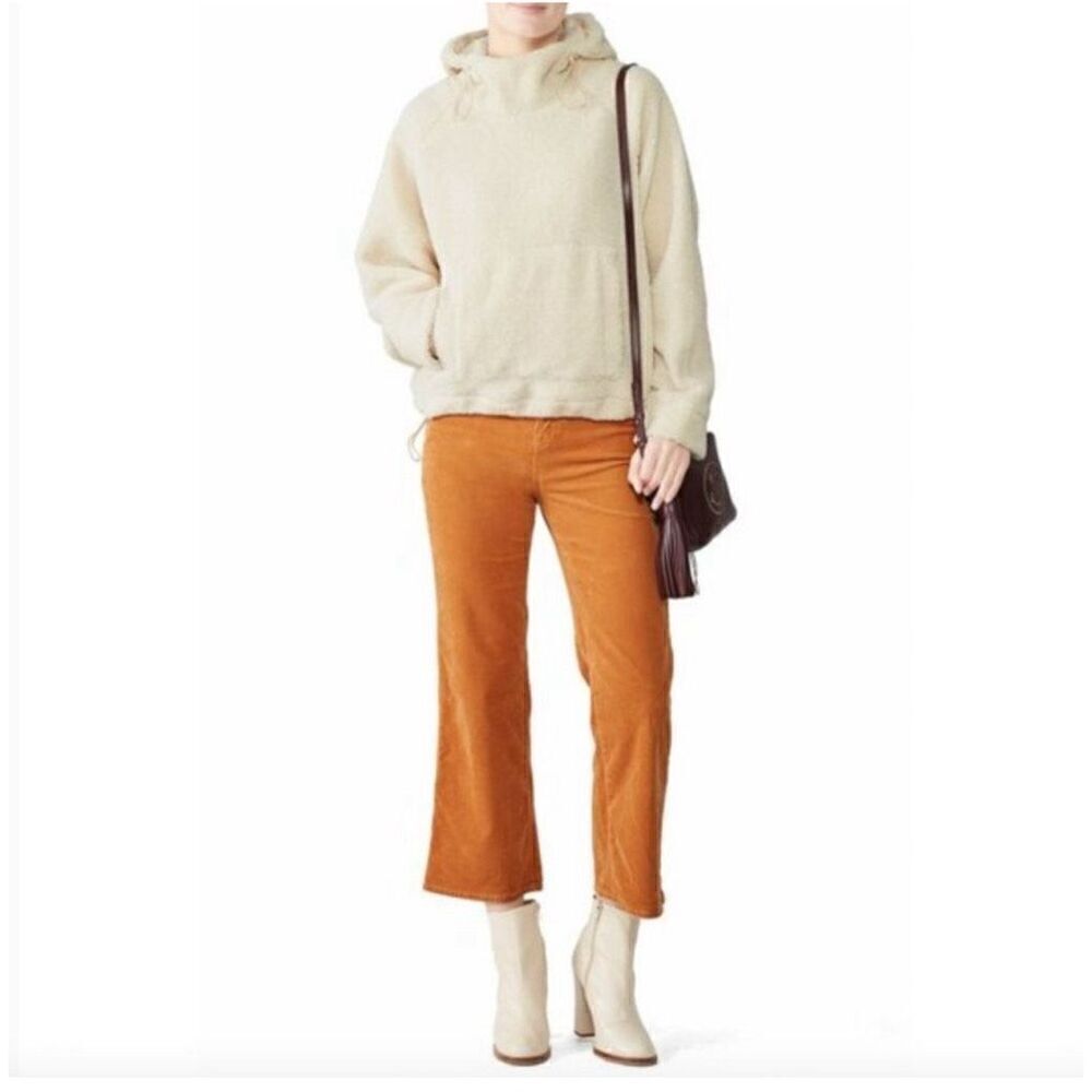 Vince. Women's Cozy Faux Fur Hoodie Sandalwood Cream Medium